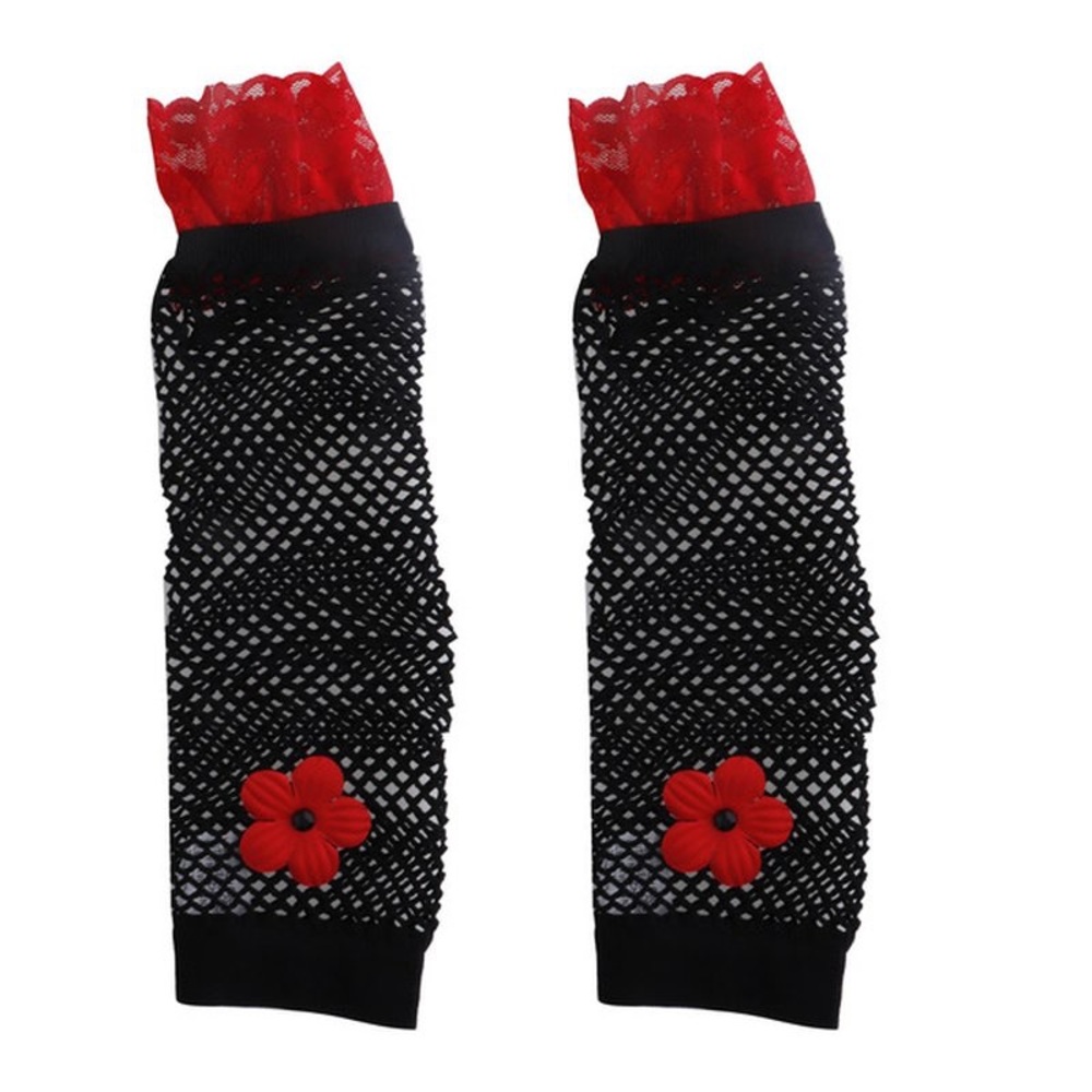 black fishnet gloves, new